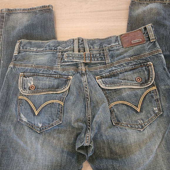 Levis SilverTab 38x32 Mens Slim Straight Buckle Back Flap Pocket Distressed Y2K - Picture 5 of 16